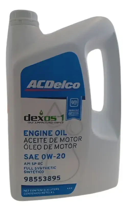 98553895 Bidon De Aceite 4l Sintetico 0w20 Dexos1 G3 Cruze B - Onix G2 1.2