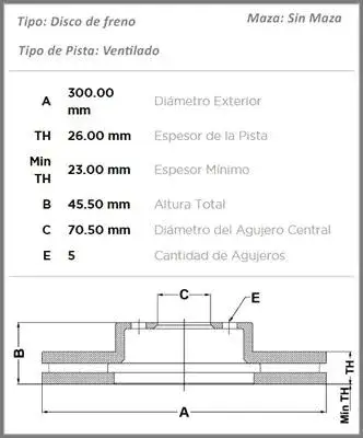 BD1557 Disco De Freno Delantero Cruze 2.0td
