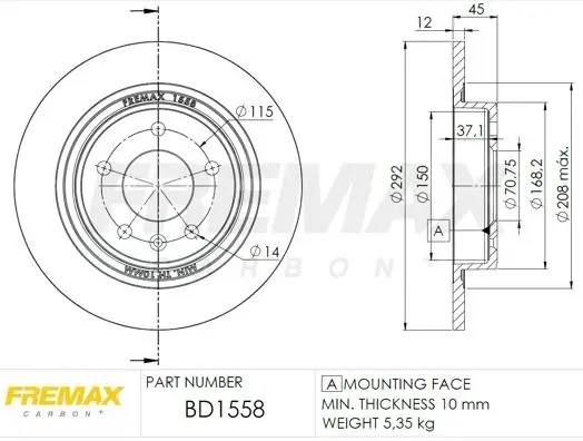 BD1558 Disco De Freno Trasero Cruze