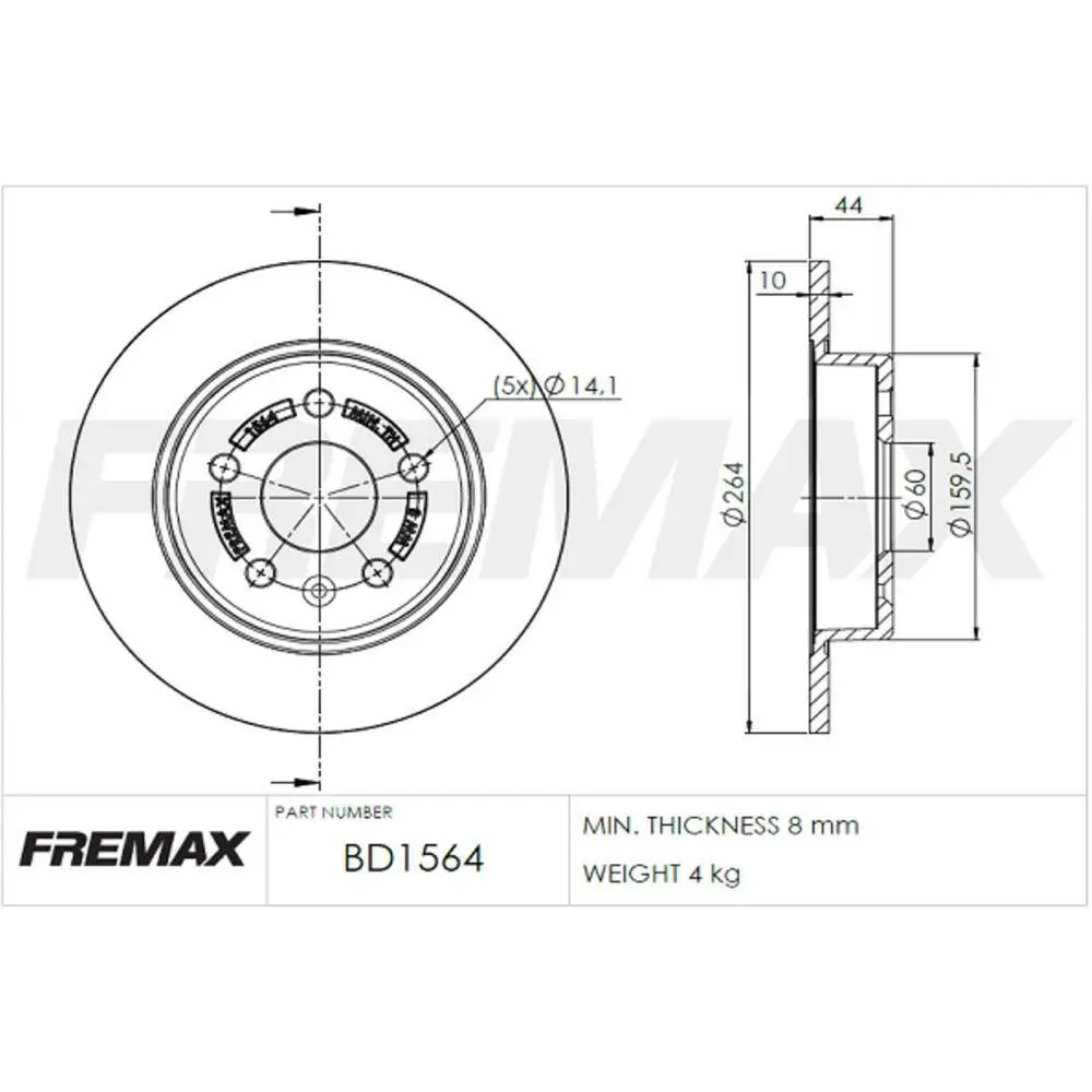 BD1564 Disco De Freno Trasero Cruze B