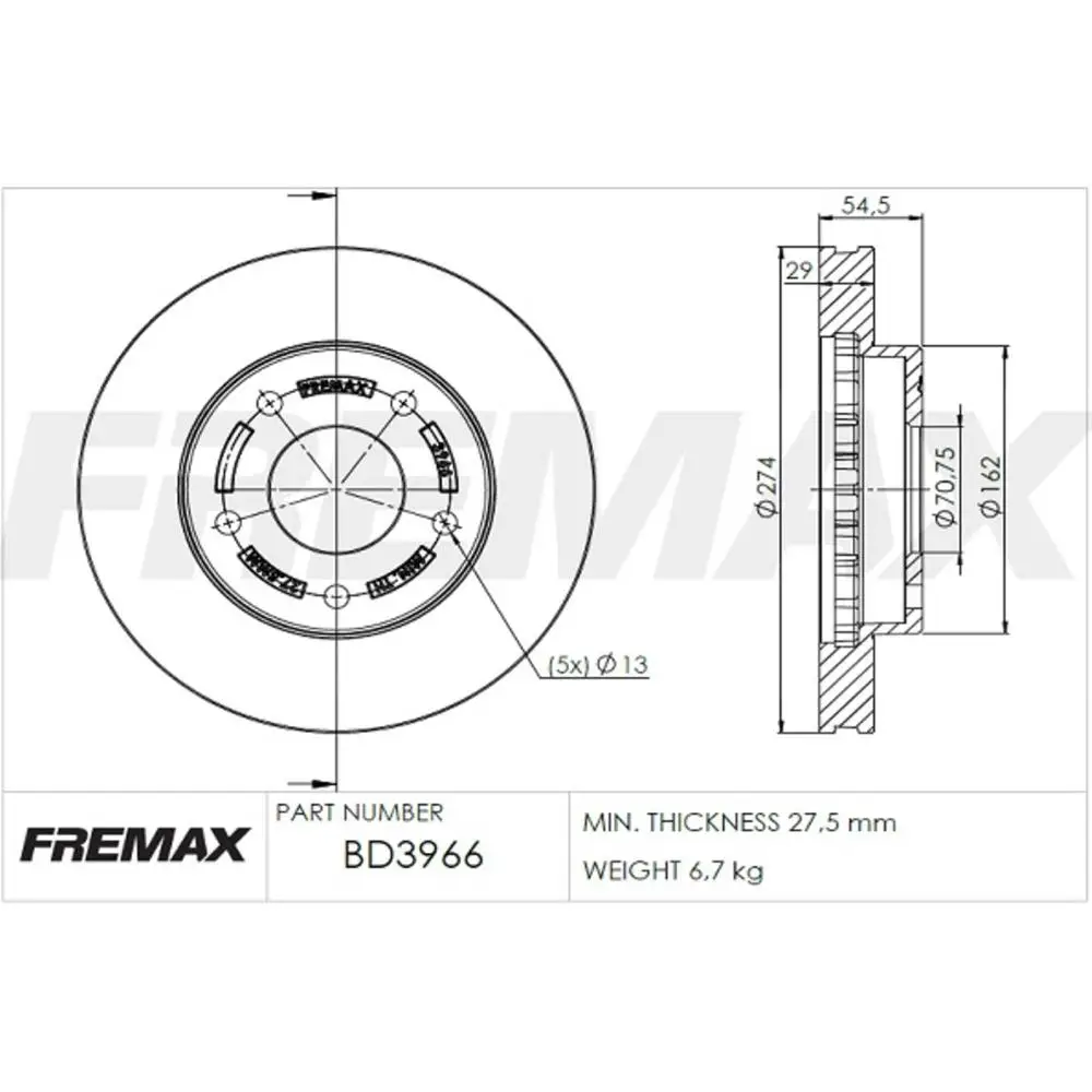 Disco de freno delantero para S10